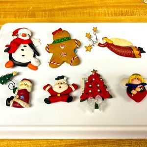 Christmas Pins Total of Seven